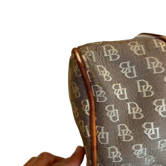 Vintage Dooney & Bourke Signature Canvas Handbag w/ Leather Trim Y2K - Picture 12 of 13